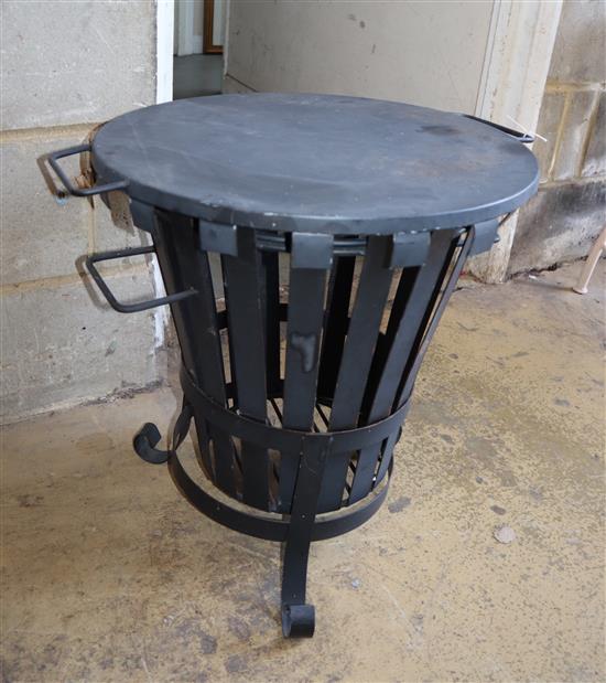 A fire brazier, width 58cm, height 54.5cm